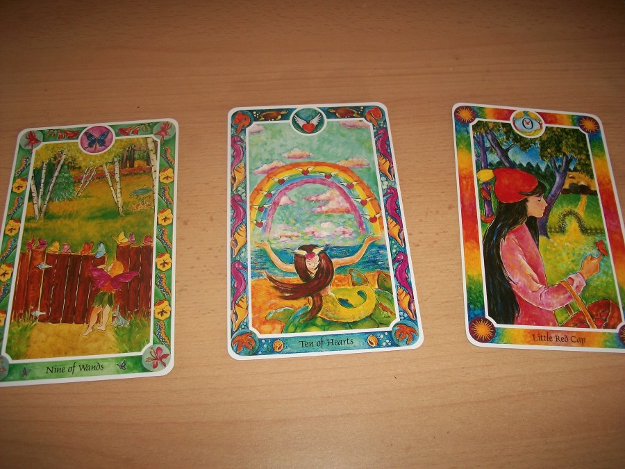 Photo of Inner Child Tarot cards. Tarot card reading with Inner Child Tarot cards (A Fairytale Tarot) performed by professional Tarot reader Catherine Green of SpookyMrsGreen.com pagan lifestyle blog.