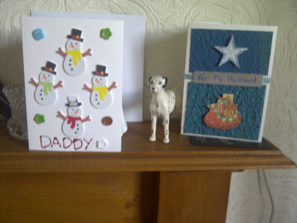 Handcrafted Christmas cards by Catherine Green of SpookyMrsGreen.com mindful parenting and modern pagan lifestyle blog.