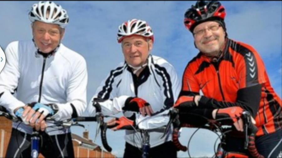 Tom (left), Steve (middle), Nick (right) on the End-to-End Cycle Ride Challenge from Lands' End to John O'Groats by SpookyMrsGreen.com mindful parenting and modern pagan lifestyle blog. Image copyright Steve Green.