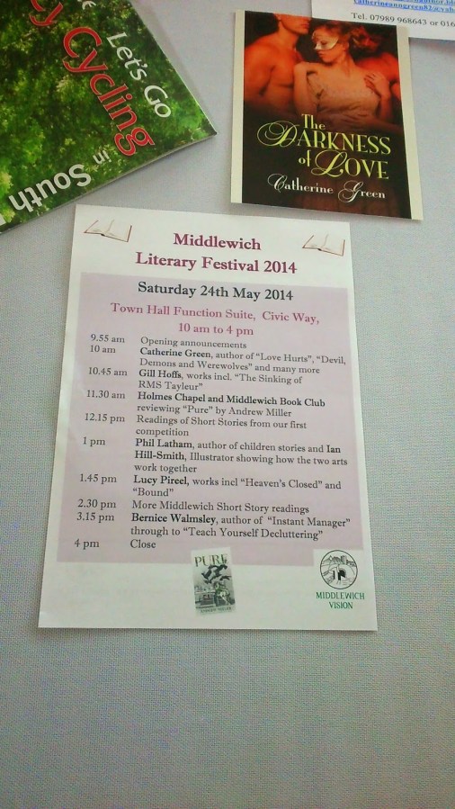 Middlewich Literary Festival 2014 with SpookyMrsGreen.com mindful parenting and modern pagan lifestyle blog.