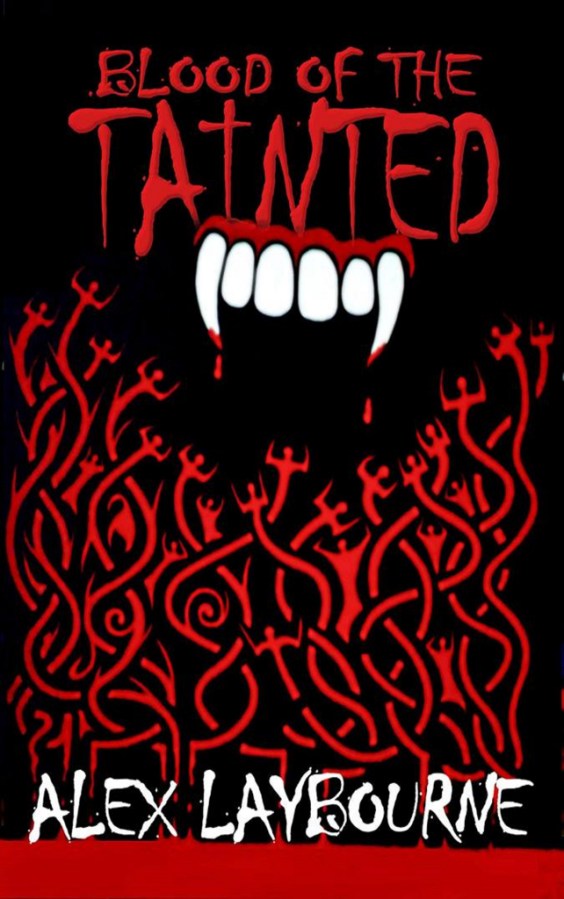 Book cover for Blood of the Tainted book by Alex Laybourne for #BookTalk at SpookyMrsGreen.com pagan lifestyle blog.