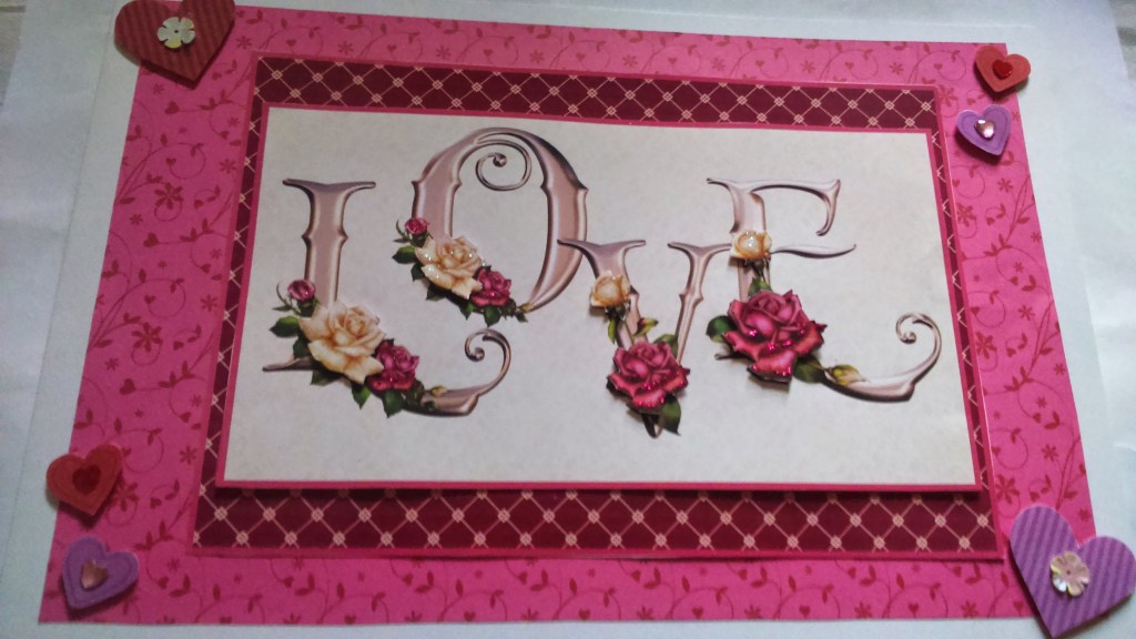 Handcrafted Valentine's Day "Love" Card made by Catherine Green of SpookyMrsGreen.com mindful parenting and modern pagan lifestyle blog.