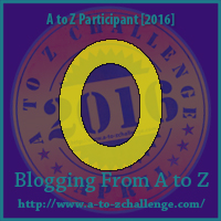 #AtoZChallenge Badge O by vampire writer Catherine Green at SpookyMrsGreen.com mindful parenting and modern pagan lifestyle blog.