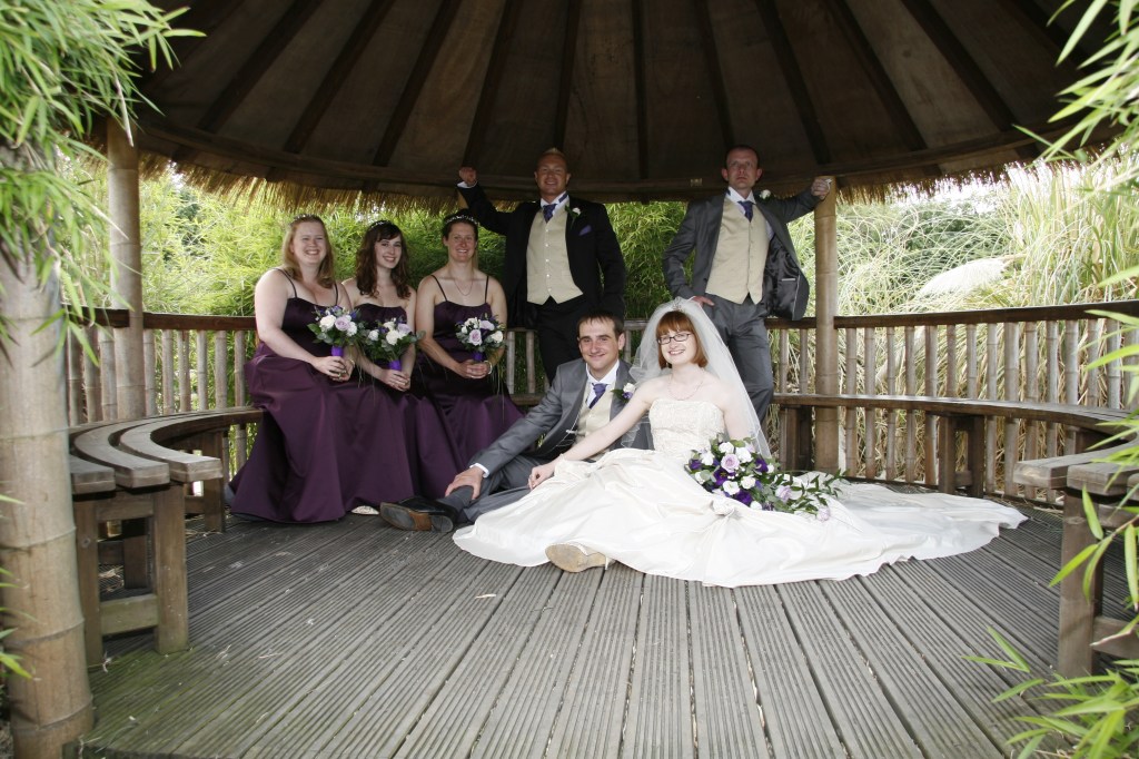 Catherine Green wedding at Chester Zoo the Bride with her retinue at Chester Zoo, our wedding venue. SpookyMrsGreen.com mindful parenting and modern pagan lifestyle blog.