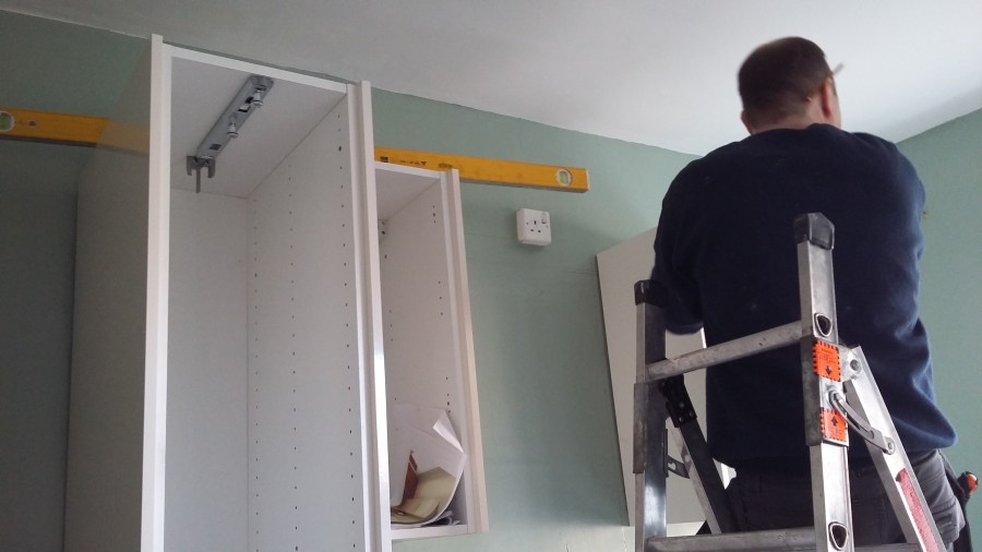 My Kitchen Renovation: Working with Wonky Walls! Local joiner Darren Sproston from DS Joinery Middlewich has the challenge of installing my new fitted kitchen in a small Victorian terraced house. SpookyMrsGreen.com mindful parenting and modern pagan lifestyle blog.