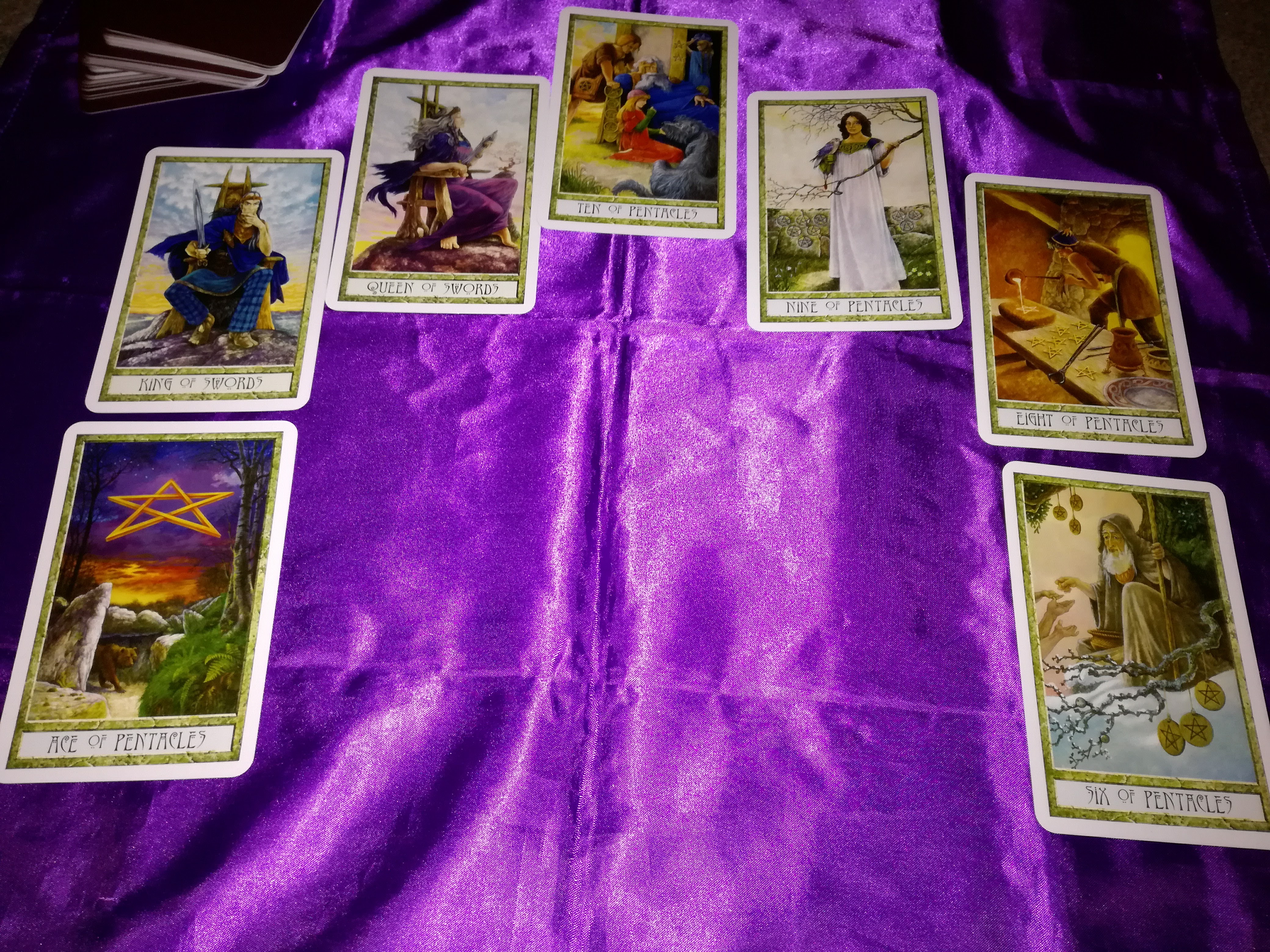 Image of Tarot cards from the Druid Craft Tarot card deck for #365daysoftarot challenge on SpookyMrsGreen.com pagan lifestyle blog.