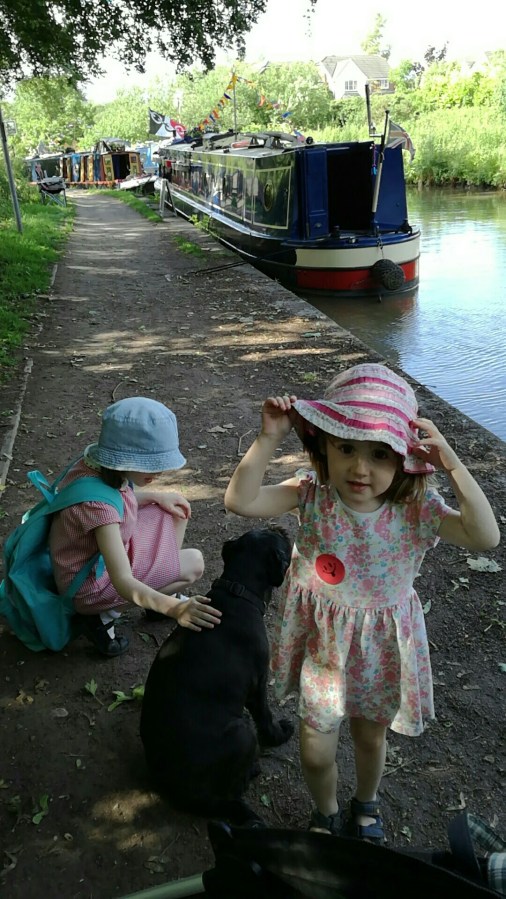 A family walk by the canal in Middlewich at SpookyMrsGreen.com mindful parenting and modern pagan lifestyle blog.