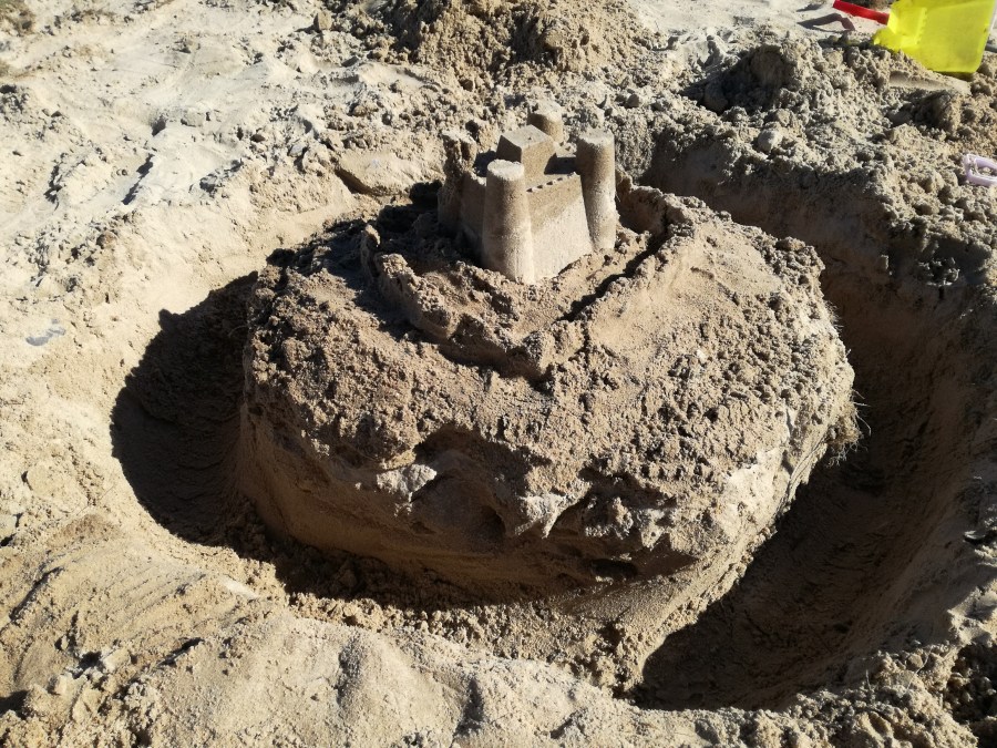 Sandcastle on the Beach. #MummyMonday Family Holiday in Dorset, England by SpookyMrsGreen.com mindful parenting and modern pagan lifestyle blog.