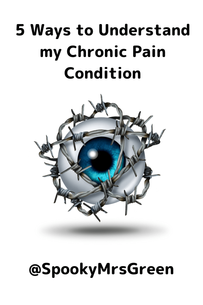 5 Ways to Understand my Chronic Pain Condition rare eye disease by Catherine Green of SpookyMrsGreen.com pagan lifestyle blog.