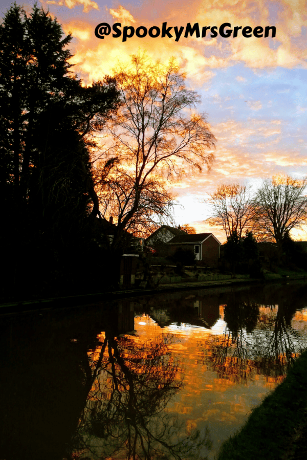#WitchyWednesday Sunset Over the Canal SpookyMrsGreen.com mindful parenting and modern pagan lifestyle blog.