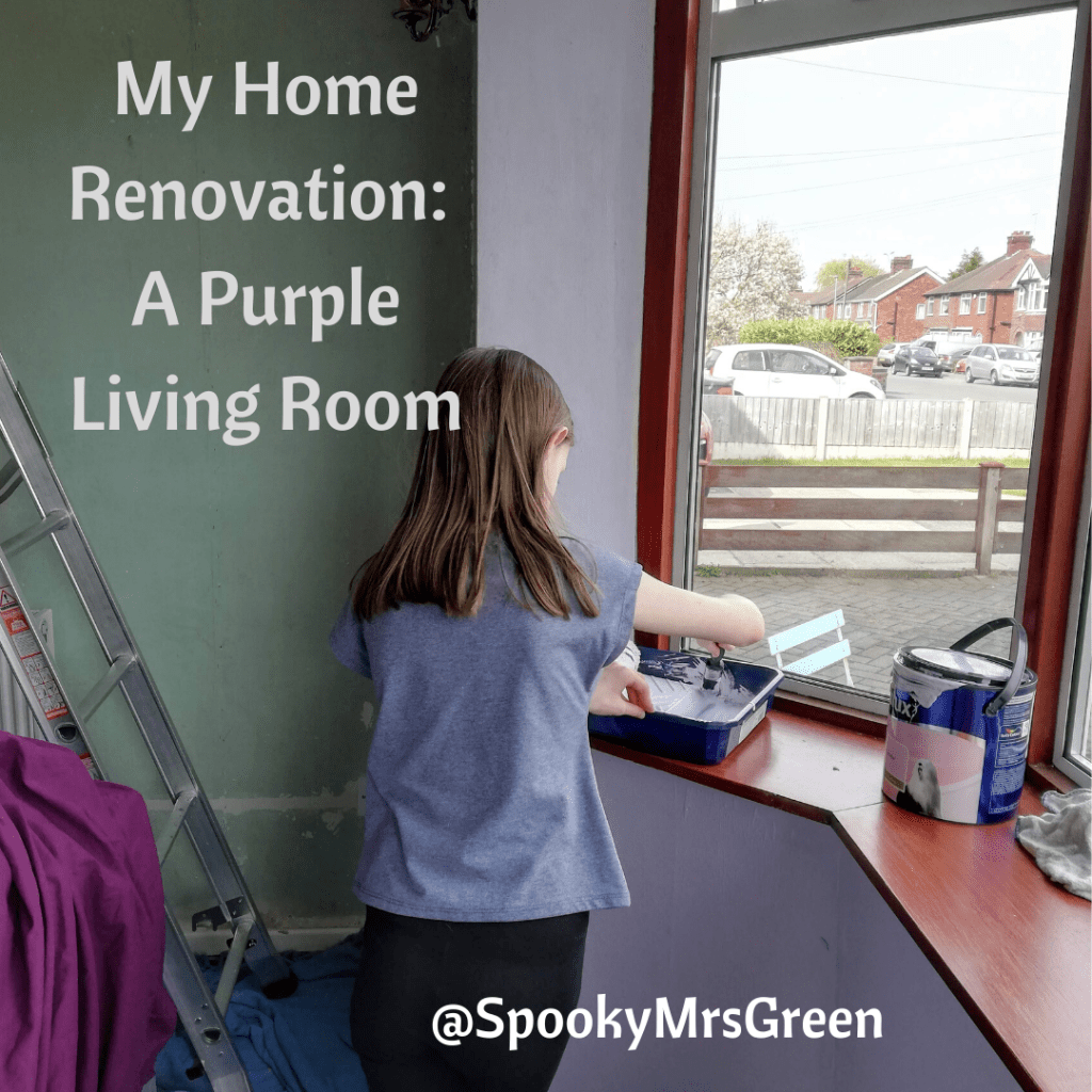 My Home Renovation: A Purple Living Room by SpookyMrsGreen.com pagan lifestyle blog.