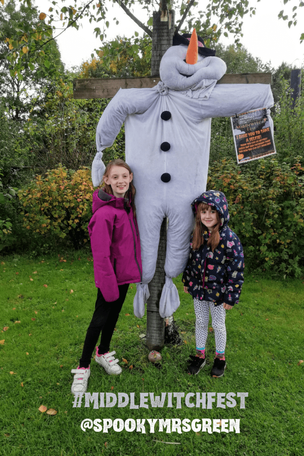#MummyMonday Snowman Scarecrow at #Middlewitchfest in Middlewich, Cheshire, England with SpookyMrsGreen.com mindful parenting and modern pagan lifestyle blog.
