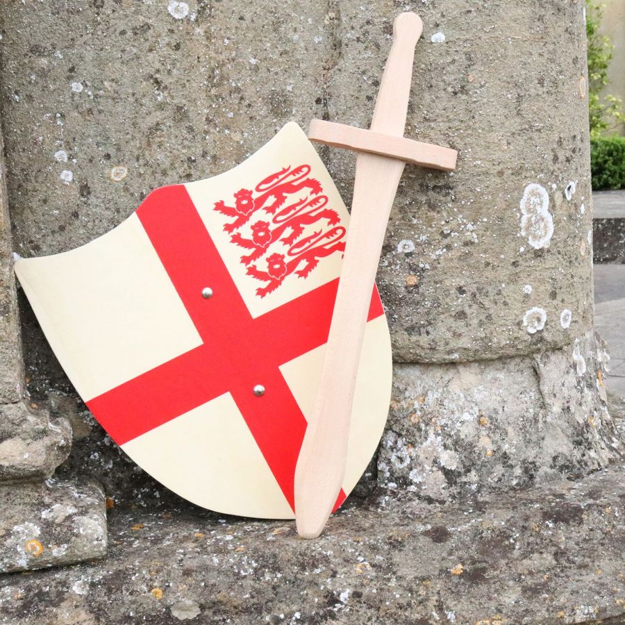 St George Wooden Shield and Sword from English Heritage Shop affiliated with SpookyMrsGreen.com mindful parenting and modern pagan lifestyle blog.