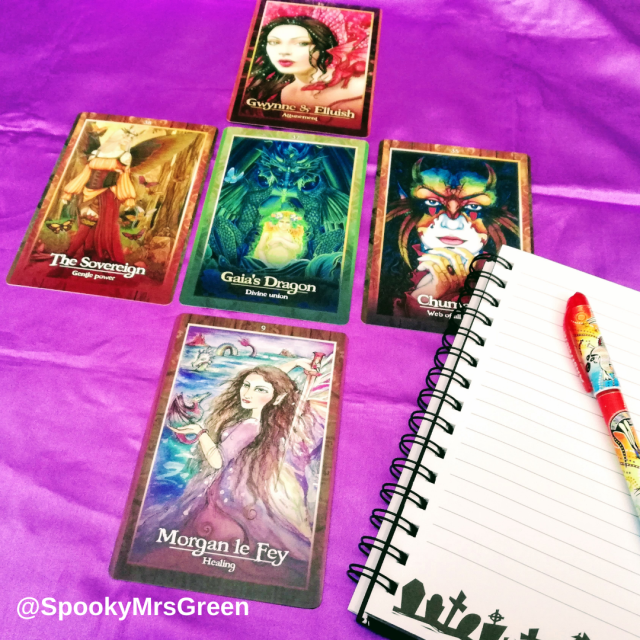 Image of Oracle of the Dragonfae Oracle Card Deck by Lucy Cavendish Beltane Tarot Reading by Catherine Green at SpookyMrsGreen.com pagan lifestyle blog.