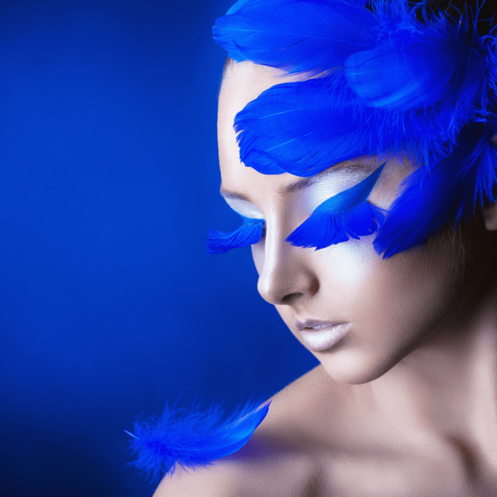 Blue Feathers representing mind, body, spirit esoteric occult interests. Spiritual Woman @SpookyMrsGreen