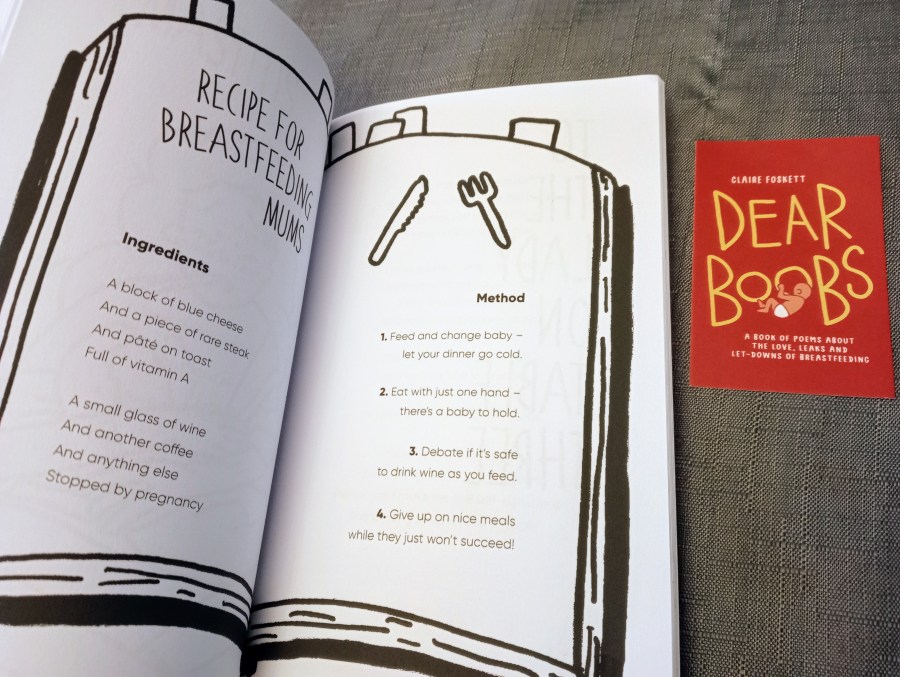 #BookReview Dear Boobs: A book of poems about the love, leaks and let-downs of breastfeeding by Claire Foskett at SpookyMrsGreen.com mindful parenting and modern pagan lifestyle blog.