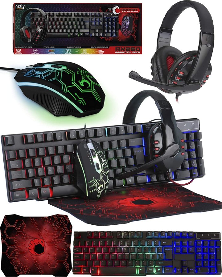 Gamer Keyboard, Headphones, Mouse and Mouse mat from Amazon affiliated with SpookyMrsGreen.com mindful parenting and modern pagan lifestyle blog.