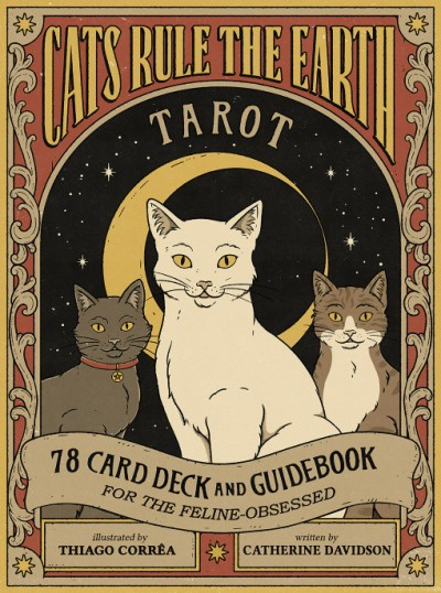 Image of Cats Rule the Earth Tarot card deck. Product Review of Cats Rule the Earth Tarot by professional Tarot reader Catherine Green of SpookyMrsGreen.com pagan lifestyle blog.