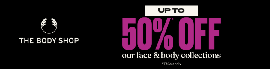Up to 50% off Face and Body Collections at The Body Shop affiliated with SpookyMrsGreen.com mindful parenting and modern pagan lifestyle blog.