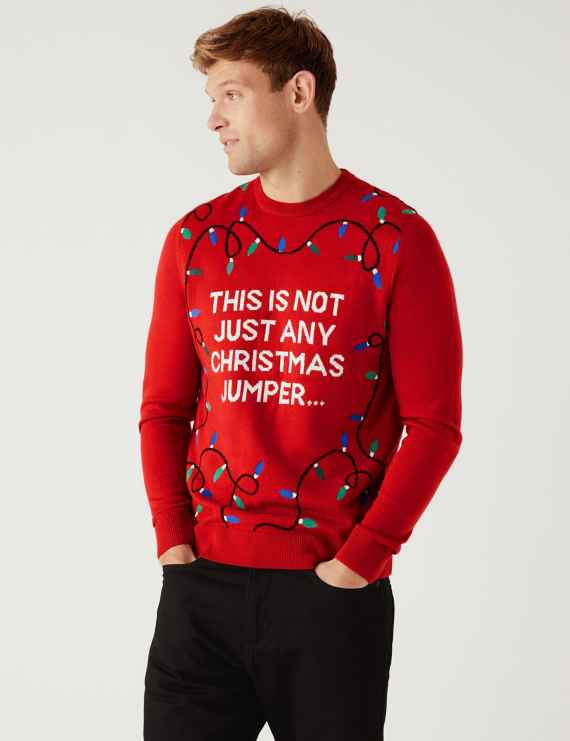 M&S Men's Christmas Jumper affiliated with SpookyMrsGreen.com mindful parenting and modern pagan lifestyle blog.