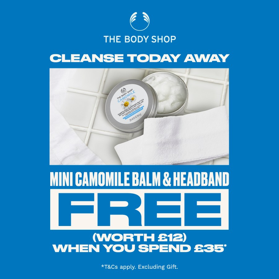 The Body Shop Free Gift Offer mini camomile balm and headband affiliated with SpookyMrsGreen.com mindful parenting and modern pagan lifestyle blog.