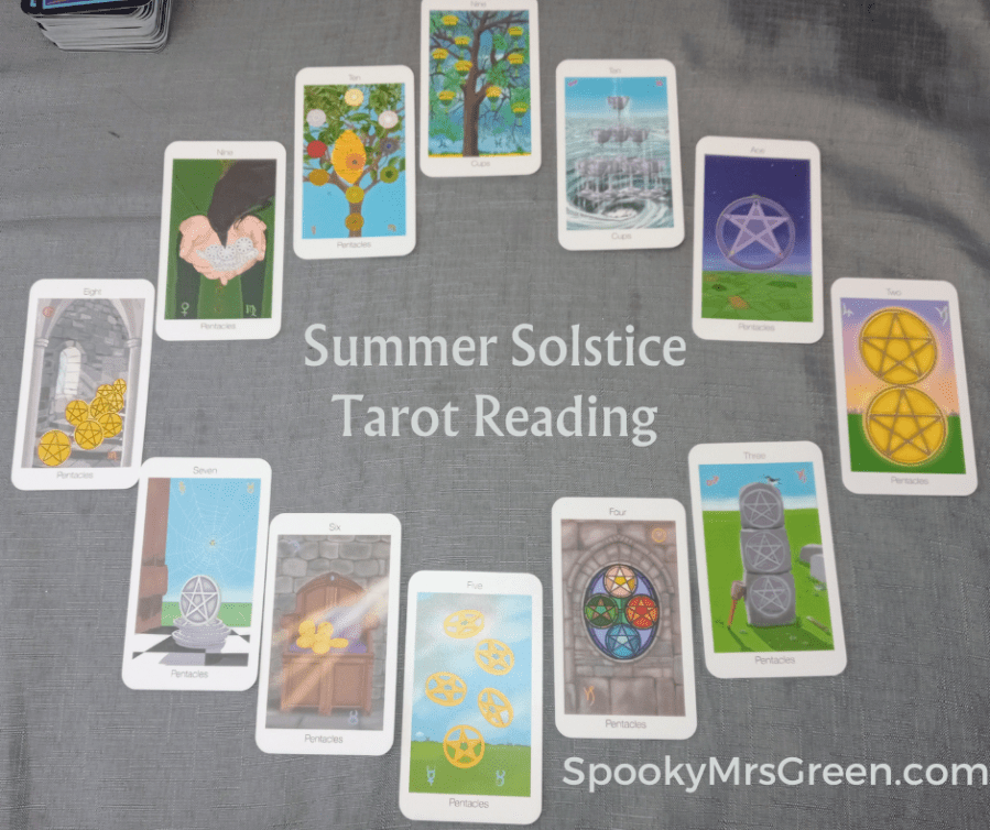 Image of Tarot of Eternal Being Tarot cards by Ann Stoker. Summer Solstice Tarot Reading by Catherine Green for SpookyMrsGreen.com pagan lifestyle blog.