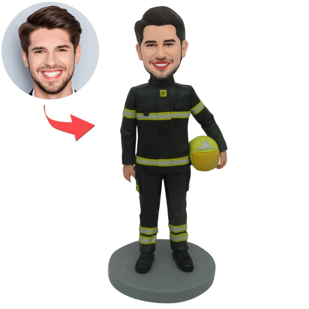 Custom Fireman Bobblehead Doll from Bobblegifts affiliated with SpookyMrsGreen.com mindful parenting and modern pagan lifestyle blog.
