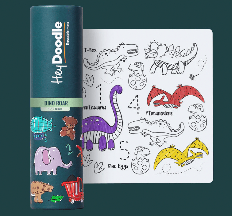 HeyDoodle A4 DinoRoar Mini Mat from HeyDoodle UK featured at SpookyMrsGreen.com mindful parenting and modern pagan lifestyle blog.