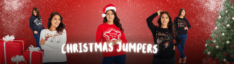 Image of women wearing cute and colourful Christmas Jumpers. Text reads, "Christmas Jumpers" You Know Who’s: High Street Brands for less. Up to 70% off brands from major high street stores including Marks Spencer's, Dorothy Perkins, Oasis, Per Una, Wallis, Next, Topshop and Mothercare. Affiliated with SpookyMrsGreen.com mindful parenting and modern pagan lifestyle blog.