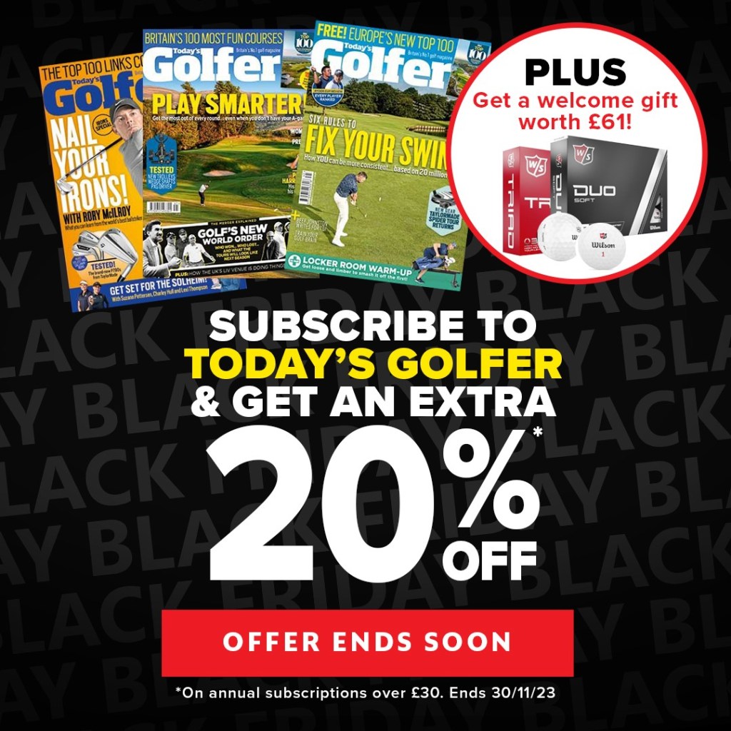 Text reads, "Subscribe to Today's Golfer and get an extra 20 per cent off offers end soon. Plus get a welcome gift worth £61!" Image of Today's Golfer magazine from Great Magazines affiliated with SpookyMrsGreen.com mindful parenting and modern pagan lifestyle blog.