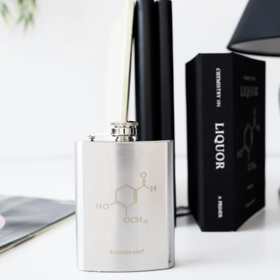 Image of Chemistry Book Flask from Kikkerland affiliated with SpookyMrsGreen.com mindful parenting and modern pagan lifestyle blog.