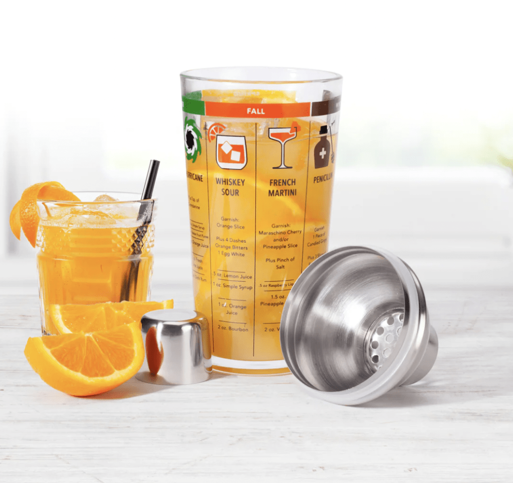 Image of Four Seasons Cocktail Shaker from Kikkerland affiliated with SpookyMrsGreen.com mindful parenting and modern pagan lifestyle blog.