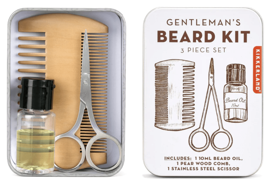 Image of Gentleman's Beard Tin from Kikkerland affiliated with SpookyMrsGreen.com mindful parenting and modern pagan lifestyle blog.