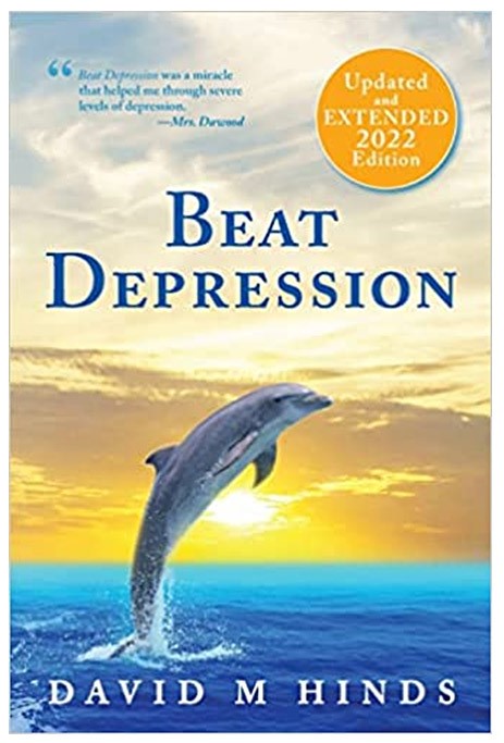 Book cover for "Beat Depression" by David M Hinds featured at SpookyMrsGreen.com mindful parenting and modern pagan lifestyle blog.