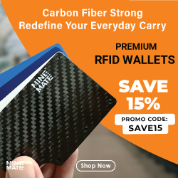 Image of Premium Carbon Fiber Wallets RFID Blocking Privacy from Mine Mate affiliated with SpookyMrsGreen.com mindful parenting and modern pagan lifestyle blog.