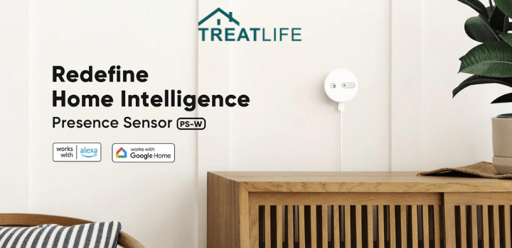 Image of Treatlife Human Presence Sensor. Text reads “Redefine home intelligence with the Treatlife Human Presence Sensor.” Treatlife affiliated with SpookyMrsGreen.com mindful parenting and modern pagan lifestyle blog.