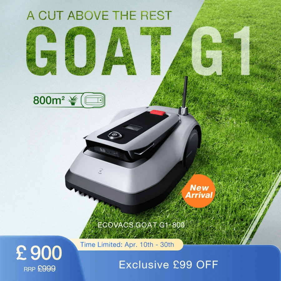 Image of ECOVACS GOAT G1-800 Robotic Lawn Mower affiliated with SpookyMrsGreen.com mindful parenting and modern pagan lifestyle blog.