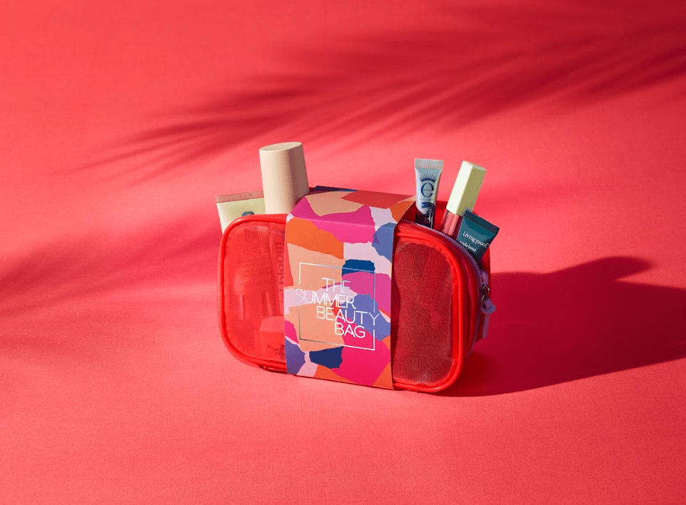 Image of M and S Summer beauty bag from M and S affiliated with SpookyMrsGreen.com mindful parenting and modern pagan lifestyle blog.