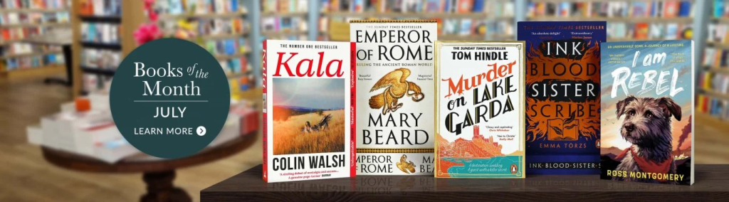 Image of Books of the Month for July from Waterstones affiliated with SpookyMrsGreen.com mindful parenting and modern pagan lifestyle blog.