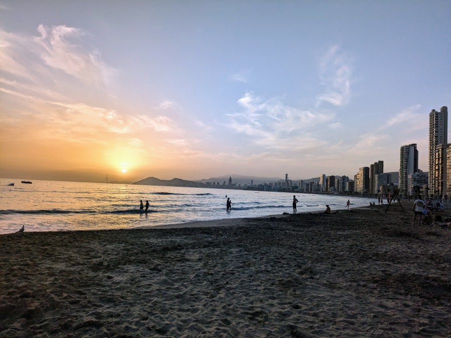 Benidorm Spain October Sunset Levante Beach