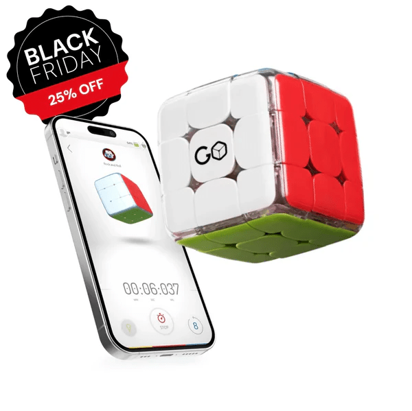 Black Friday twenty-five per cent off! Colourful image of Go Cube interactive smart toy from Particula affiliated with SpookyMrsGreen.com spooky family lifestyle blog.