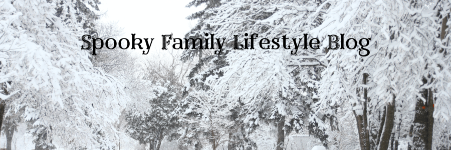 Bleak image of snow covered trees in a winter forest. SpookyMrsGreen.com: Spooky family lifestyle blog.