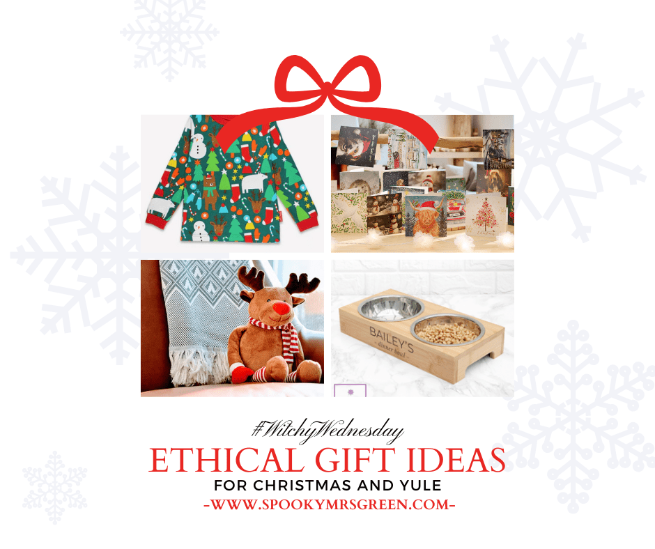 Colourful image of ethical Christmas gifts organic Christmas clothes for babies and children, personalised Christmas gifts and charity Christmas gifts charity Christmas cards from brands affiliated with SpookyMrsGreen.com spooky family lifestyle blog witchy Wednesday.