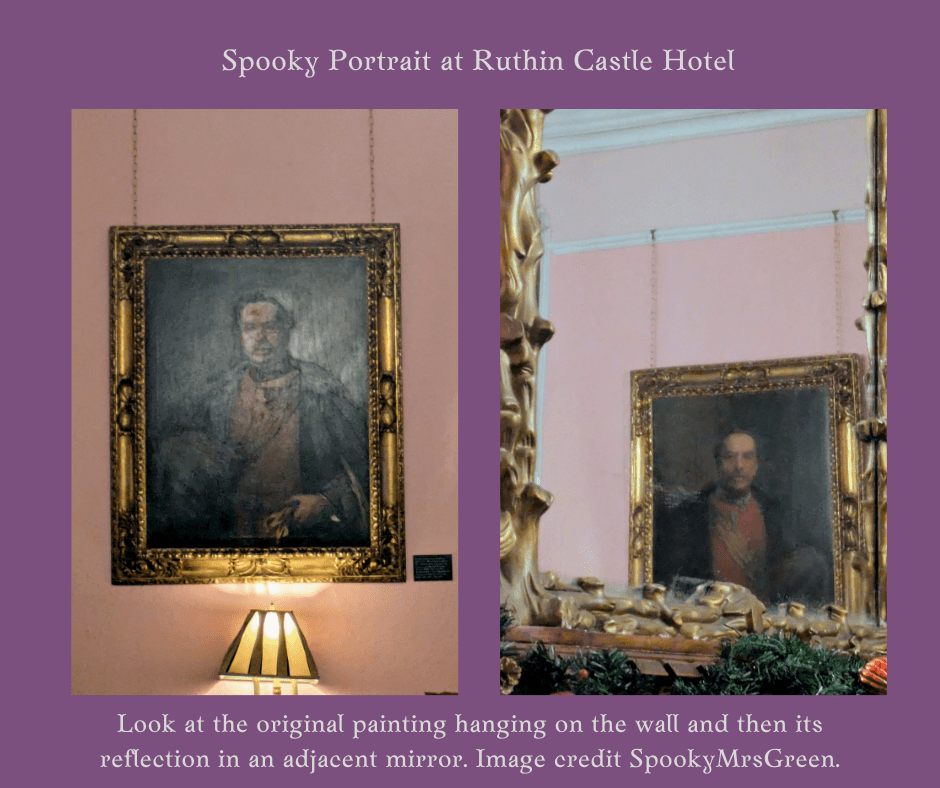 Spooky Portrait at Ruthin Castle Hotel. Ghost hunter Catherine Green at Ruthin Castle Hotel scrying experience haunted experience Most Haunted Events ghost stories SpookyMrsGreen ghost hunter diaries ghost hunting events for children at SpookyMrsGreen spooky family lifestyle blog.