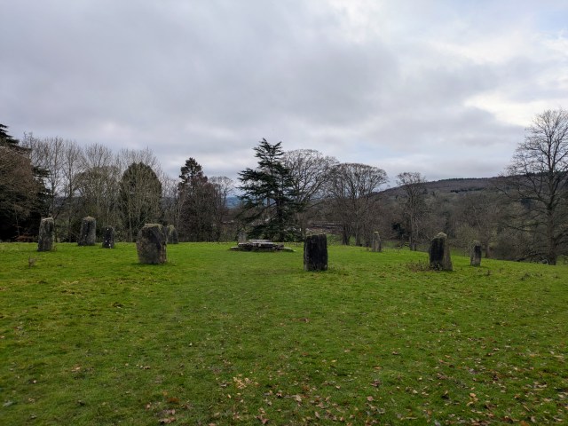 Peaceful stone circle at Ruthin Castle in North Wales Victorian folly esoteric healing space photo credit paranormal author Catherine Green at SpookyMrsGreen spooky family lifestyle blog.