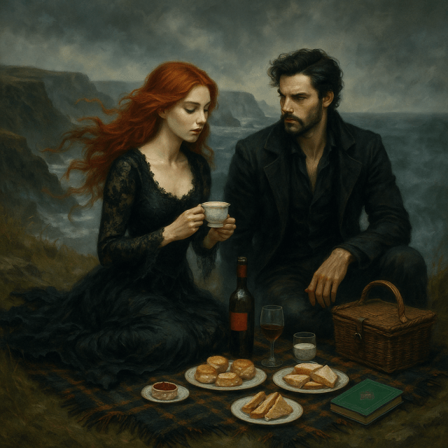 Image of Jessica and Danny enjoying a picnic in Redcliffe paranormal romance at SpookyMrsGreen.com spooky family lifestyle blog.