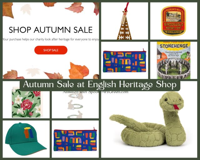 Celebrate autumn with the English Heritage Shop Autumn Sale. Free for All Friday pagan family pagan mom at SpookyMrsGreen.com spooky family lifestyle blog.