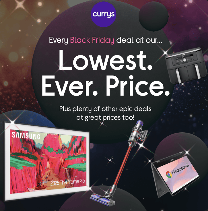 Every Black Friday deal at our...Lowest. Ever. Price. at Currys discount appliances affiliated with SpookyMrsGreen.com spooky family lifestyle blog.