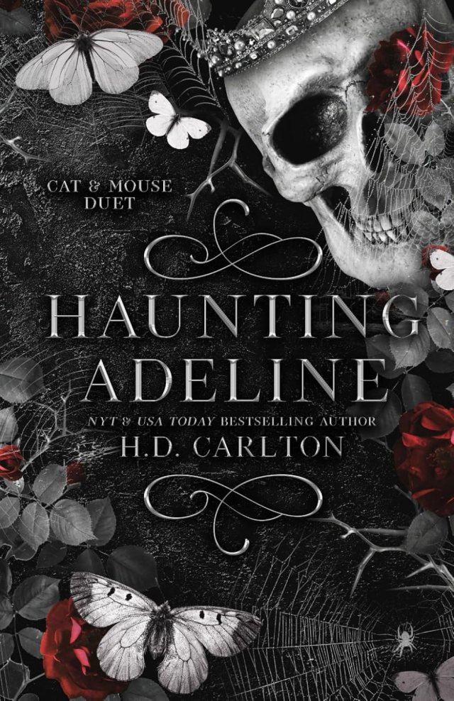 Book cover for Haunting Adeline (Cat and Mouse Duet) by H.D. Carlton reviewed by paranormal author Catherine Green at SpookyMrsGreen spooky family lifestyle blog.