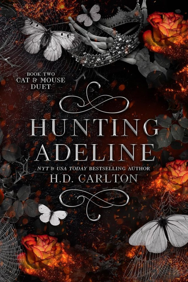 Book cover for Hunting Adeline (Cat and Mouse Duet) by H.D. Carlton reviewed by paranormal author Catherine Green at SpookyMrsGreen spooky family lifestyle blog.